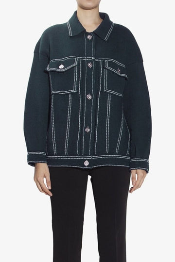 Barrie Oversized Cashmere Cotton Denim Jacket 139105057