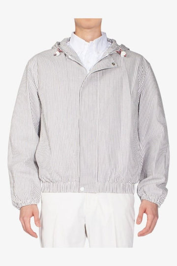 Thom Browne Relaxed Hooded Seersucker Jacket MJO188A 00572 035 1138 139104483