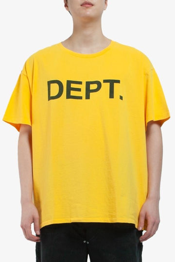 GALLERY DEPT Gold DEPT Back and Front Logo Standard T-Shirt DST 10072 GOLD 1536 139104554
