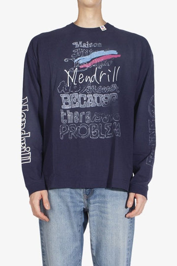 Maison Mihara Yasuhiro Mendril X GS Distressed Long Sleeve T-Shirt C10LT503 NAVY 1154 139104610