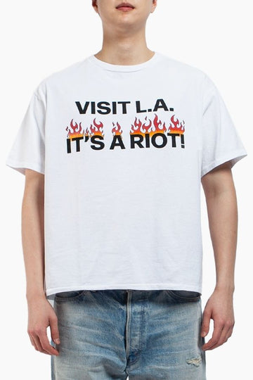 GALLERY DEPT ホワイト LA RIOT GD ロゴ Tシャツ LRS 10012 1537 139104562