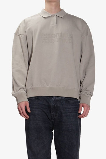 FEAR OF GOD Smoke Essentials Center Logo LS Polo T-Shirt 192SU225141F SMOKE 1107 139104558