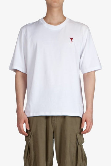 AMI ハートロゴ半袖Tシャツセミオーバーフィット BFUTS005 726 100 894 139104607