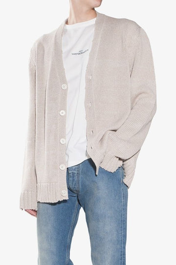 Maison Margiela Distressed Stitch Logo Cardigan 139104689