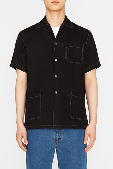 MAISON MARGIELA メゾン・マルジェラ スティッチロゴ レーヨンツイル シャツ M35267 900 1640 139291193