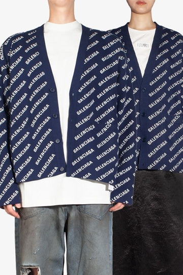 Balenciaga Mini Logo Allover Cotton Cardigan 736248 T3233 8502 1174 139104758