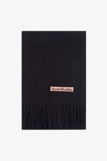 ACNE STUDIOS Narrow Heavy Wool Fringed Scarf 45x200 CA0210 Schwarz 978 139104974
