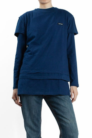 MIU MIU 3 IN 1 ジャージ インディゴ コットン Tシャツ F0008 1298 139105007