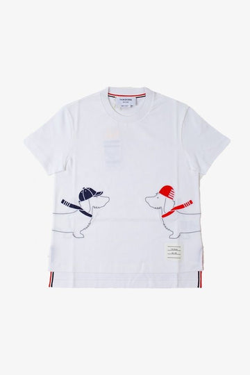 Thom Browne Three Stripe Tab Twin Hector Embroidered Short-Sleeve T-Shirt Women 100 1266 139105010