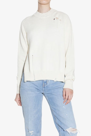 MAISON MARGIELA Stitched Logo Distressed Baumwollpullover S51GP0256 S17982 102 885 139104669