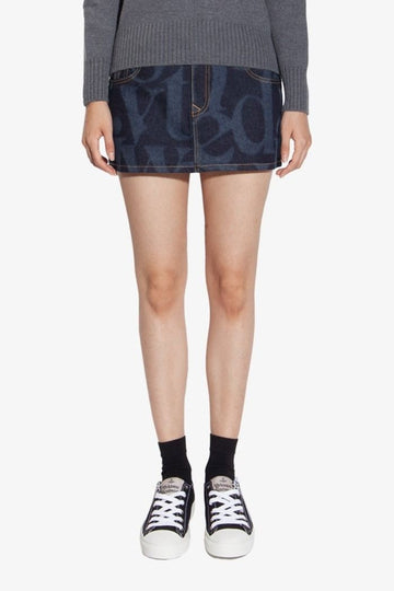 Vivienne Westwood Logo Foam Denim Skirt 139105045