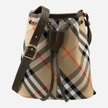 Burberry 5F Check Drawstring Mini Bucket Bag Beige 8093804 B9368 146847624