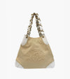 CHANEL Beige Fabric Shoulder Bag 12447 146374350 [P]