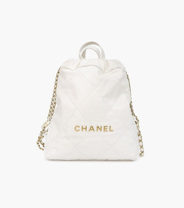 CHANEL スモール ホワイト 22バックパック 28343 146375265