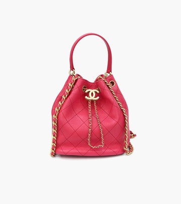 CHANEL ピンク ドローストリング バケットバッグ 27094 146372163