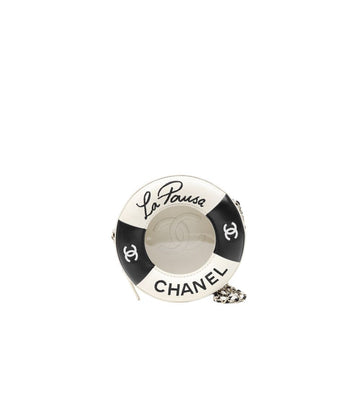 CHANEL Schwarze und weiße Kreuzkörper-Tasche 35629 146377486