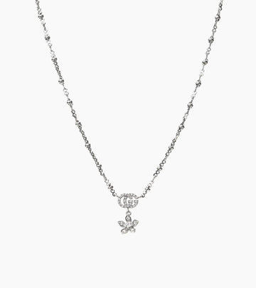 Gucci 750 White Gold Diamond Flora Necklace 23444 146386786
