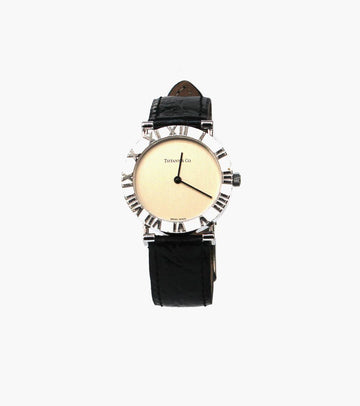 TIFFANY & CO Weiße Atlas 31mm Lederuhr 16369 146382056