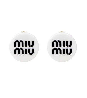 Miu Miu White Round Earrings 36949 146726607