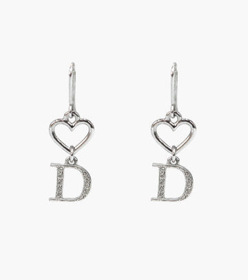 Dior Heart Cubic D Silver Earrings 30807 146386942