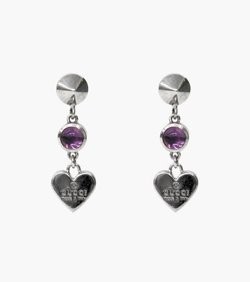 Gucci Cubic Heart Stud Silver Earrings 26969 146387032