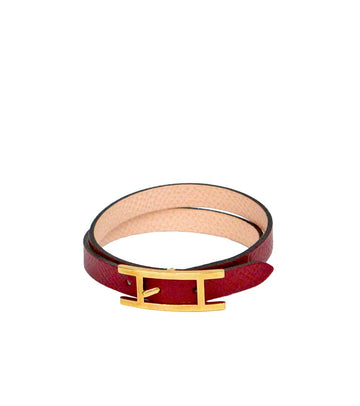 Hermes Red Leather Bracelet 34971 146386734