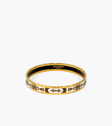 HERMES アイボリーエナメルバングルブレスレット 31258 146386815