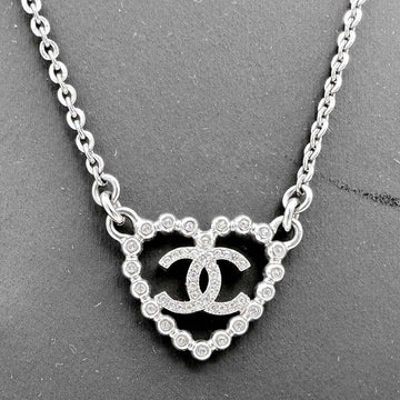CHANEL Heart Choker Chain Necklace 1012250290 147021967