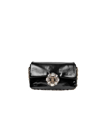 CHANEL Black Crystal CC Chain Shoulder Bag 38032 147307859