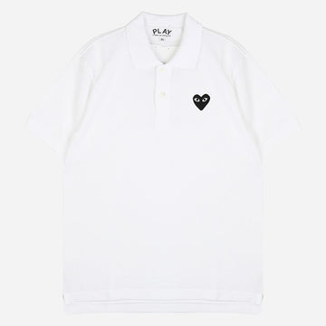 Comme Des Garcons 5F Black Heart Polo Shirt White AX T066 051 2 147586022