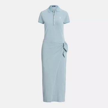 Polo Ralph Lauren Tie Polo Shirt Dress LIGHT INDIGO 68732518 77294932
