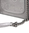 CHANEL Silver CC Embossed Chain Shoulder Bag 36734 147626908 [P]