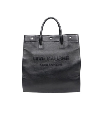 SAINT LAURENT ブラックレザーリブゴシトートバッグ 40905 148285771