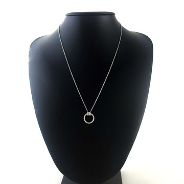 TIFFANY & CO T バゲット ダイヤ サークル ペンダント ホワイト ゴールド ネックレス 12146 148354506