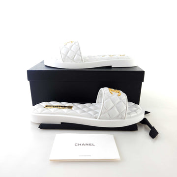 CHANEL cc CC キルティングスリッパサンダルG45014 12189 148405203