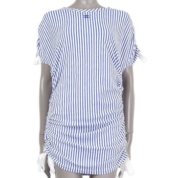 CHANEL Stripe Knit Dress White Blue P60250F061403 148409354