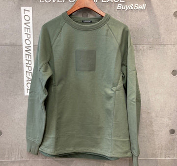 CP COMPANY NEU M Größe Logo-Patch Layered Crewneck Khaki E010614 148409485
