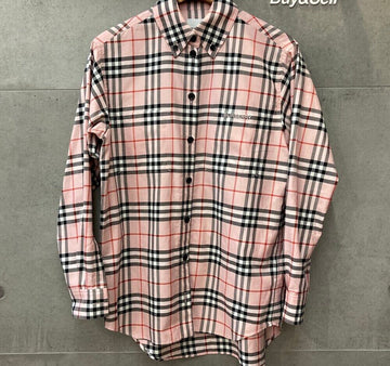 BURBERRY チェック柄長袖シャツ ピンク 8054631E092108 148409489