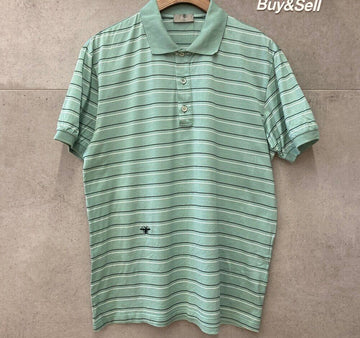 Dior Striped Collar Pique Shirt Green H062304 148409591