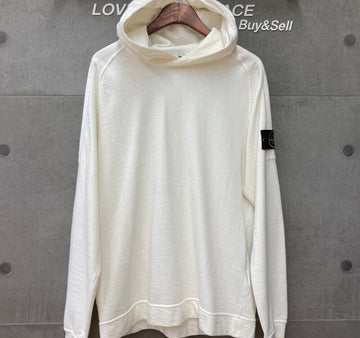 STONE ISLAND ワッペンパッチ フード Tシャツ ホワイト 691561961 148409643