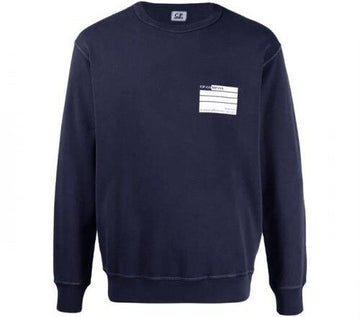 CP Company New Logo Printed Sweatshirt Navy E0106106 148409645