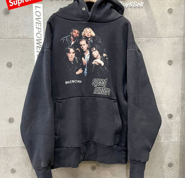 BALENCIAGA Speedhunter Druck Hoodie Schwarz 541706E010405 148409703