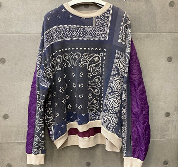 KAPITAL Bandana Quilted Sweatshirt Lila F051236 148409755