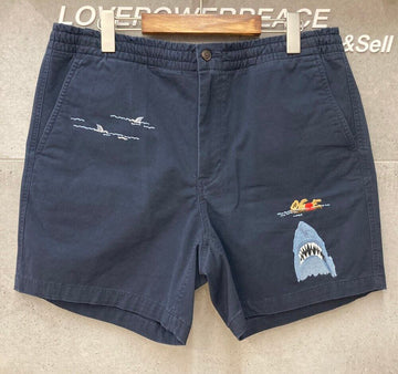 POLO RALPH LAUREN L Shark Stickerei Badeshorts Navy G011835 148409969