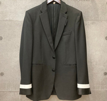 BURBERRY Klassischer Fit Lammleder-Detail Tailored Blazer Schwarz E102243 148410283