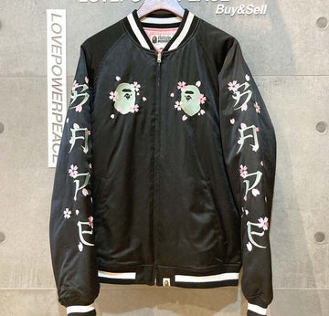 BAPE Sakura Souvenir Jacke Schwarz D052801 148410336