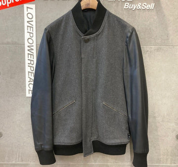 PAUL SMITH Wollledermix Stadionjacke Schwarz B01959 148410360