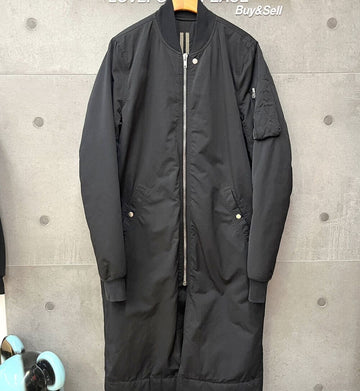 RICK OWENS ダークシャドウ MA1 ロングジャケット ブラック DU18F7960 F122904 148410400