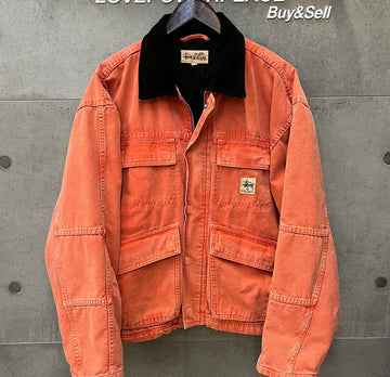 STUSSY Übergroße Arbeitsjacke fluoreszierend Orange B02360 148410408