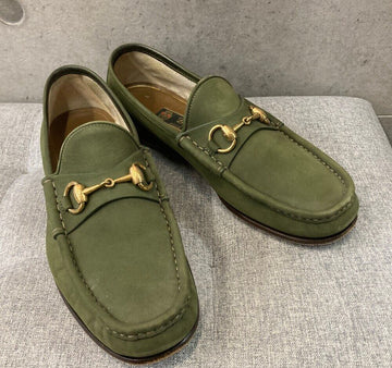 GUCCI Suede Horsebit 1953 Loafer Khaki H062311 148410546